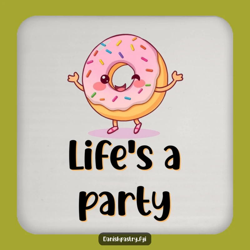 Funny Donut Frosting Dance Drink Coaster: Protect Surfaces with Sweet Humor, Perfect Funny Gift