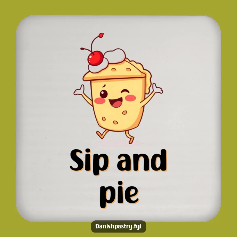Funny Pie Character Dancing Coaster - Hilarious Dessert Protection for Tables