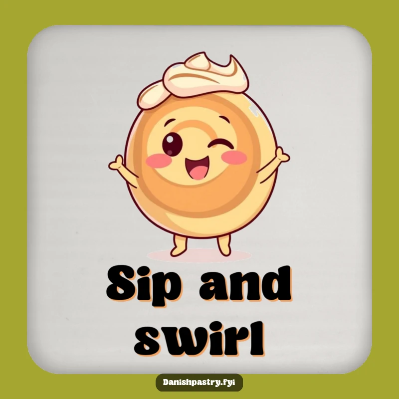 Funny Cinnamon Roll Dance Coasters: Protect Surfaces with Sweet Humor