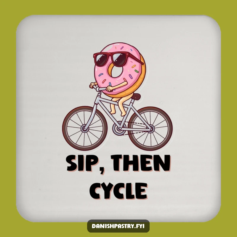 Funny Donut Bicycle Coasters: Cool Icing Wheels Protection, Hilarious Bar Gift Set