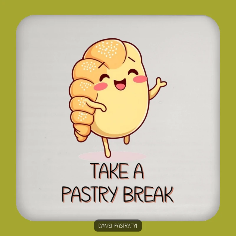 Funny Croissant Jig Coaster: Protect Surfaces with Cheerful Pastry Art
