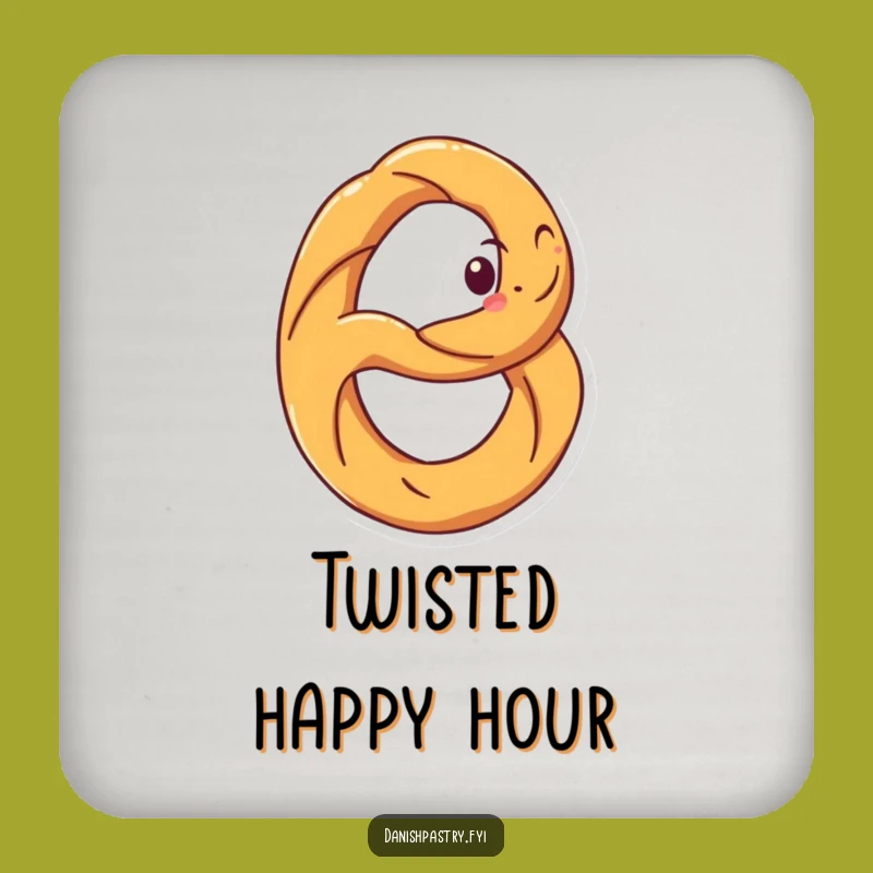 Funny Pretzel Spin Drink Coaster: Protect Surfaces with Salty Humor, Perfect Funny Gift