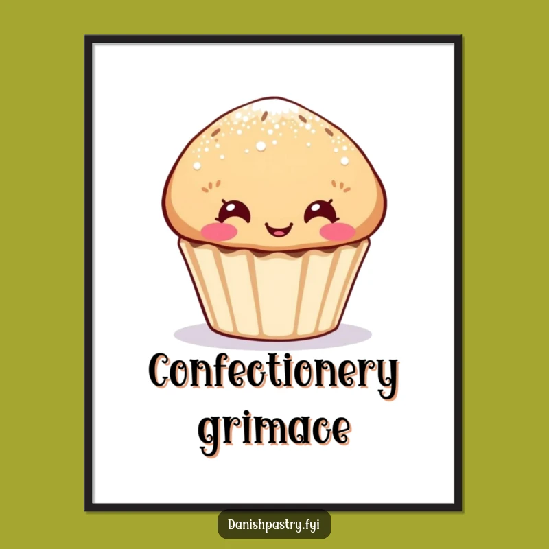 Funny Muffin Poster: Sugar Dust Face, Whimsical Art, Fantastic Funny Gift!