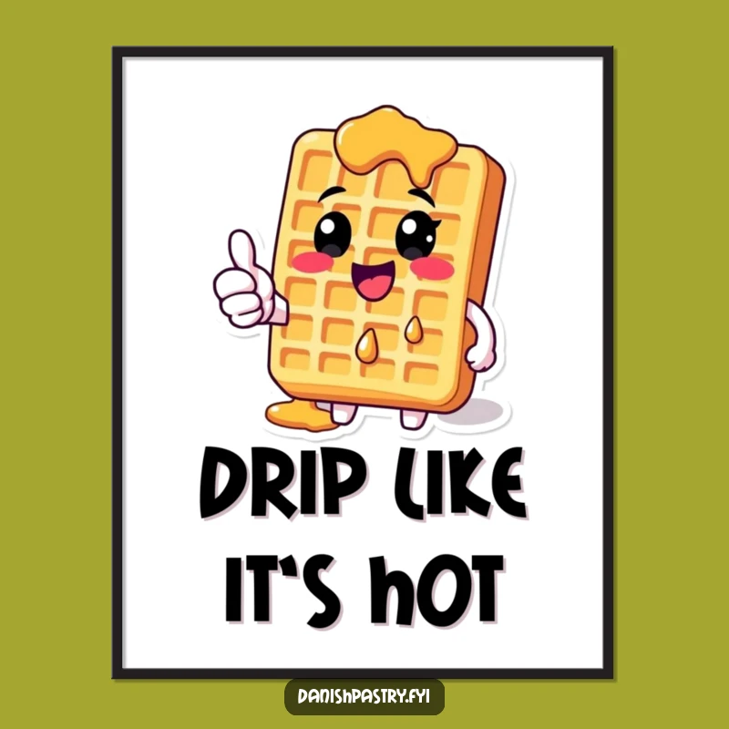 Funny Waffle Syrup Thumbs-Up Poster: Deliciously Humorous Wall Art for Your Home