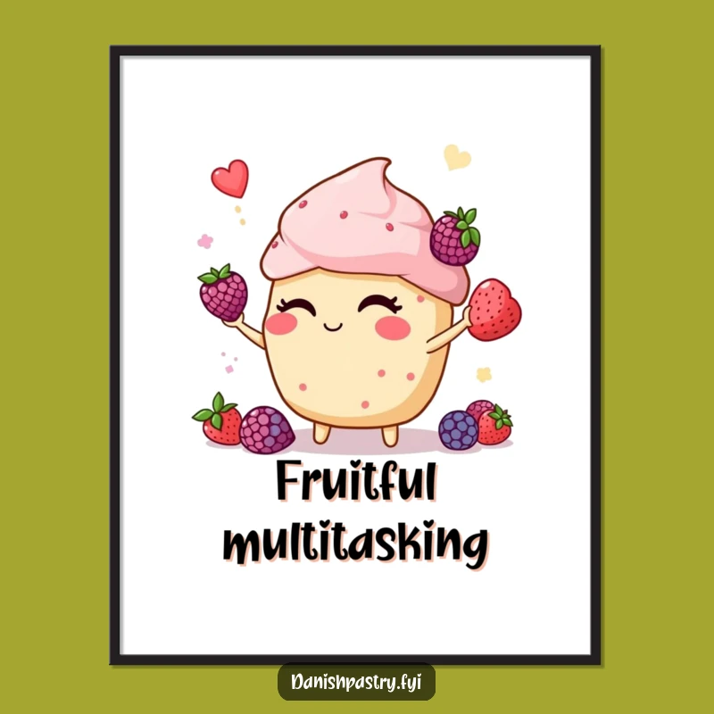 Funny Winking Muffin Poster - Whimsical Wall Art for Bakers
