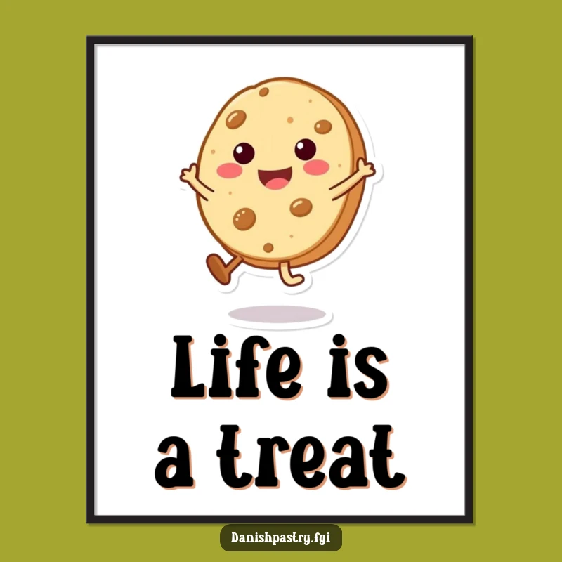 Funny Cookie Cartwheel Poster: Sweet Wall Art for a Playful Pastry Vibe