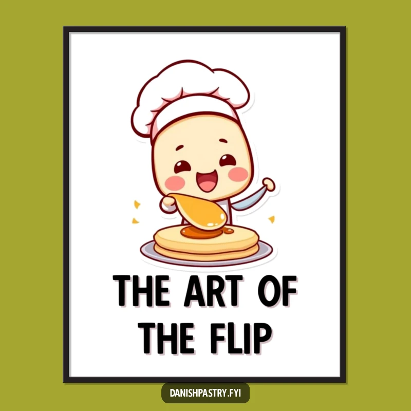 Funny Danish Chef Pastry Poster: Hilarious Breakfast Art for Your Culinary Space