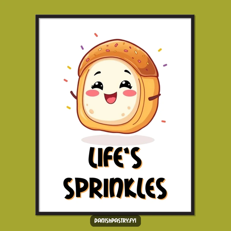 Funny Danish Pastry Wiggle Poster: Joyful Sprinkled Wall Art Gift