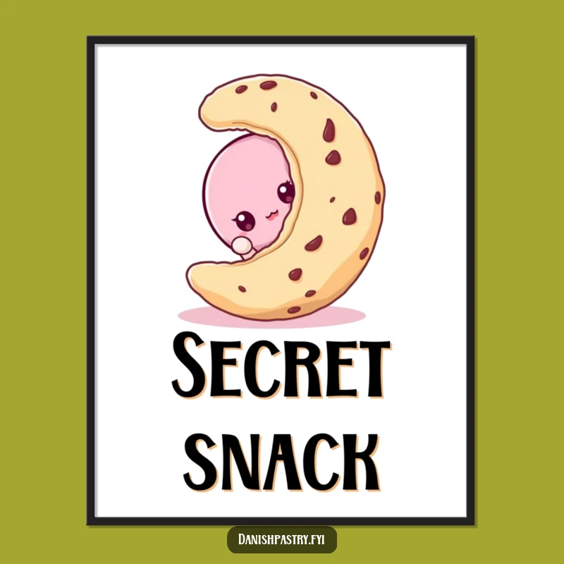 Funny Macaroon Peeking Poster - Curious Dessert Art for Whimsical Walls
