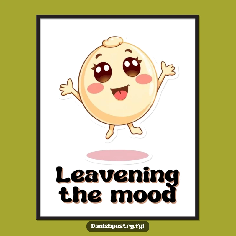 Funny Pastry Jump Poster - Joyful Wall Art, Hilarious Baked Character, Perfect Funny Gift!