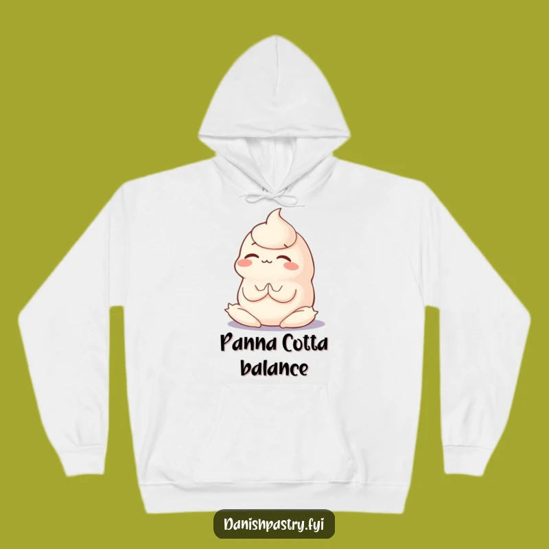 Cozy Funny Panna Cotta Yoga Hoodie - Wobbly Dessert Comfort Gift