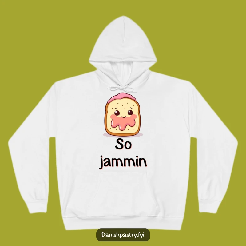 Cozy Funny Scone Jam Wave Hoodie - Blushing Baked Good Comfort, Ideal Funny Gift