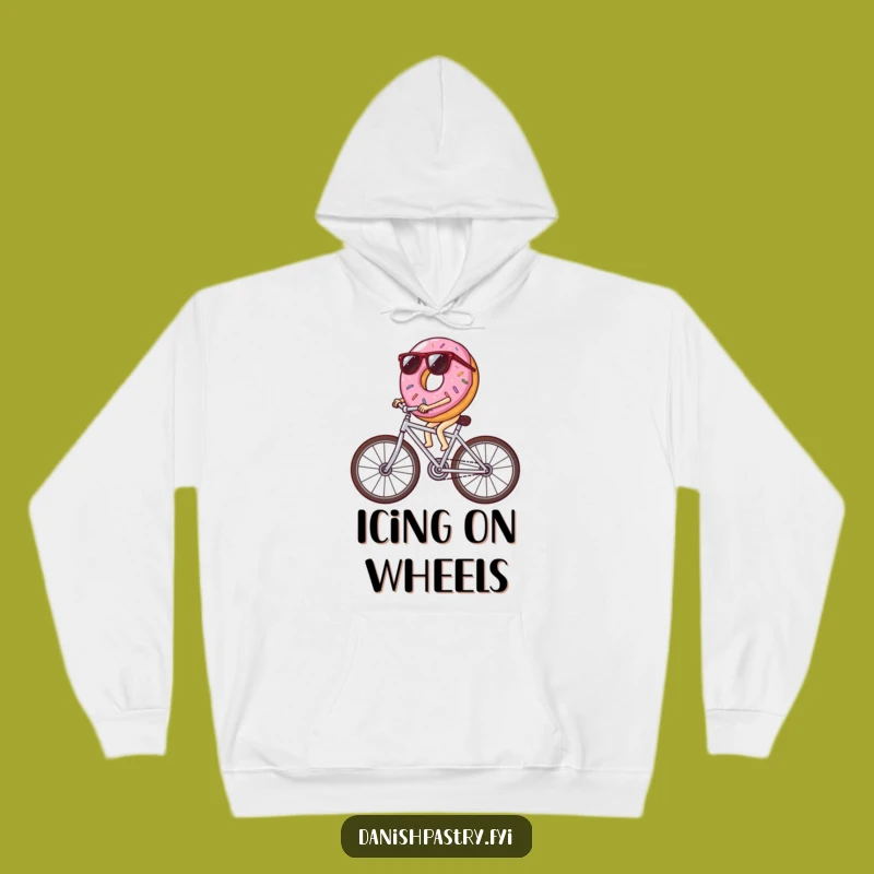 Funny Icing Bike Donut Hoodie: Cool Sunglasses Pastry, Warm & Hilarious Gift