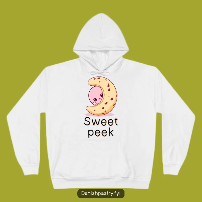 Funny Macaroon Peeking Hoodie - Cozy & Curious Dessert Apparel
