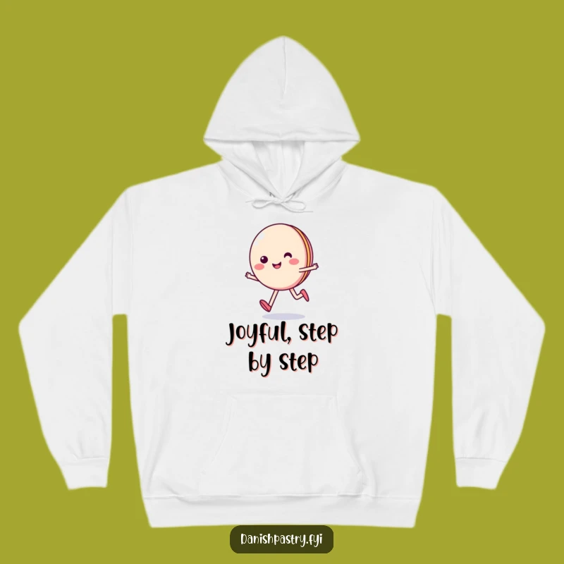 Funny Smiling Macaron Skips Hoodie - Cozy & Sweet Pastry Lover's Gift