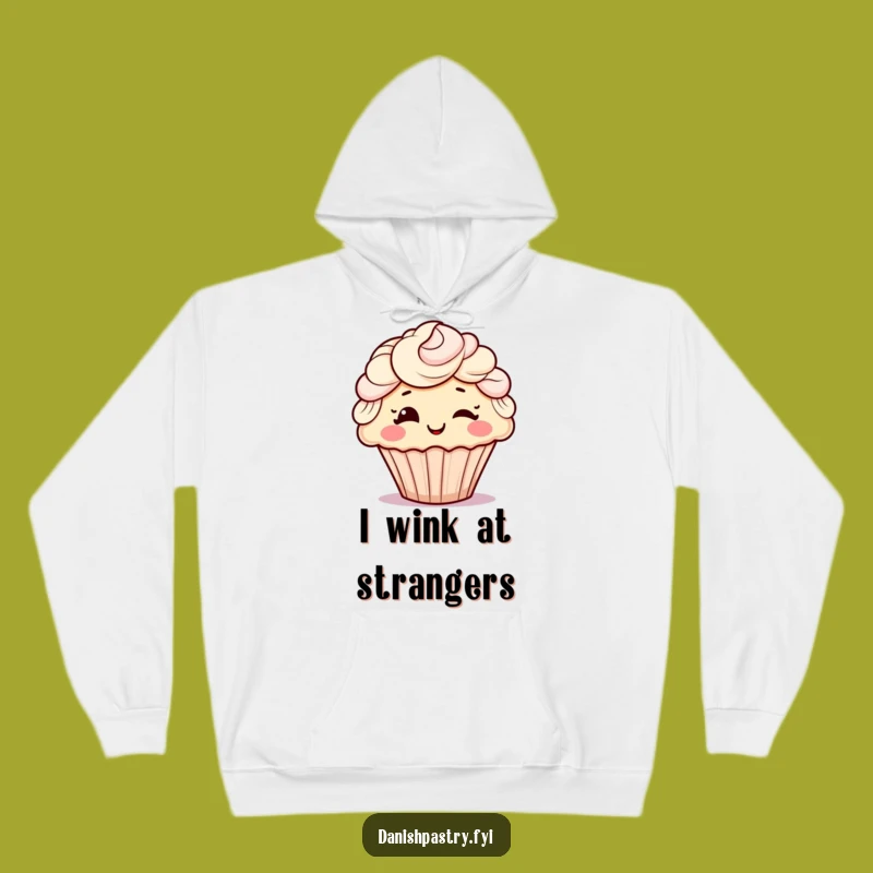 Funny Winking Cupcake Hoodie: Cozy Frosting Hair Sweatshirt, Ideal Humorous Gift