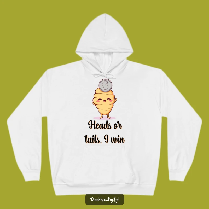 Cozy Funny Croissant Coin Flip Hoodie: Warmth and Mischief Gift