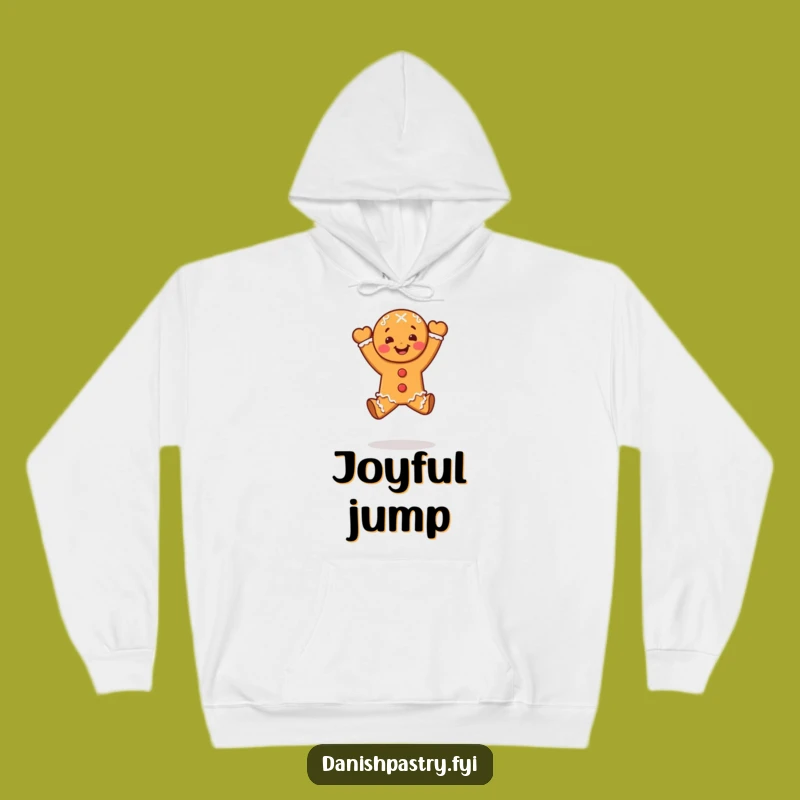 Funny Gingerbread Leap Hoodie - Cozy & Celebratory Dessert Apparel