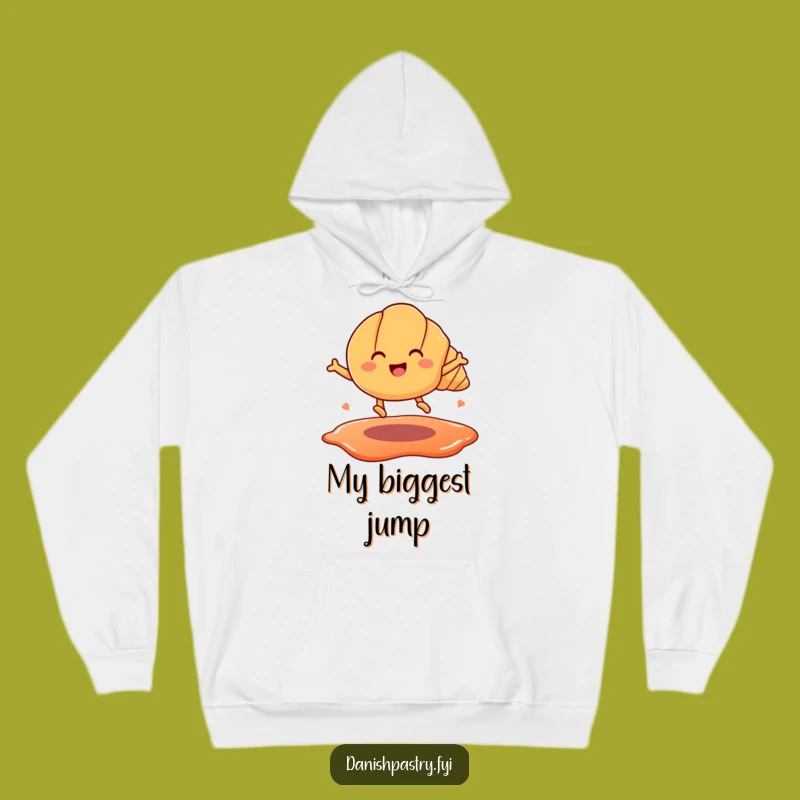Funny Croissant Jam Leap Hoodie: Cozy Pastry Character Sweatshirt, Ultimate Funny Gift