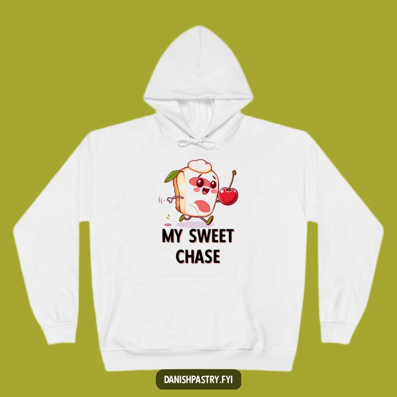 Funny Danish Pastry Hoodie: Cherry Chase, Cozy Shenanigans, Great Funny Gift!