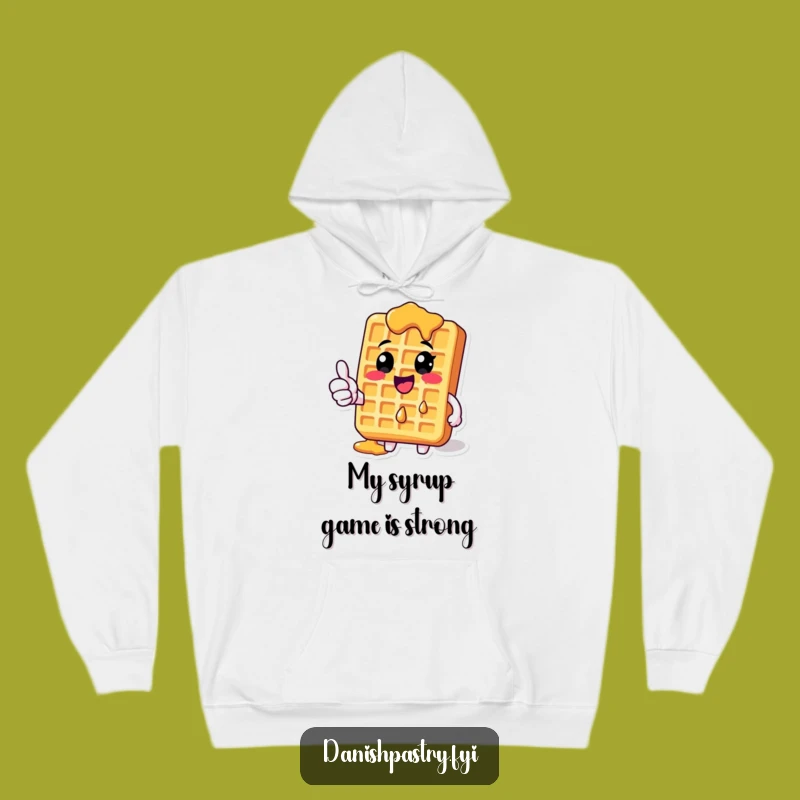 Funny Waffle Syrup Thumbs-Up Hoodie: Stay Cozy with Hilariously Delicious Comfort