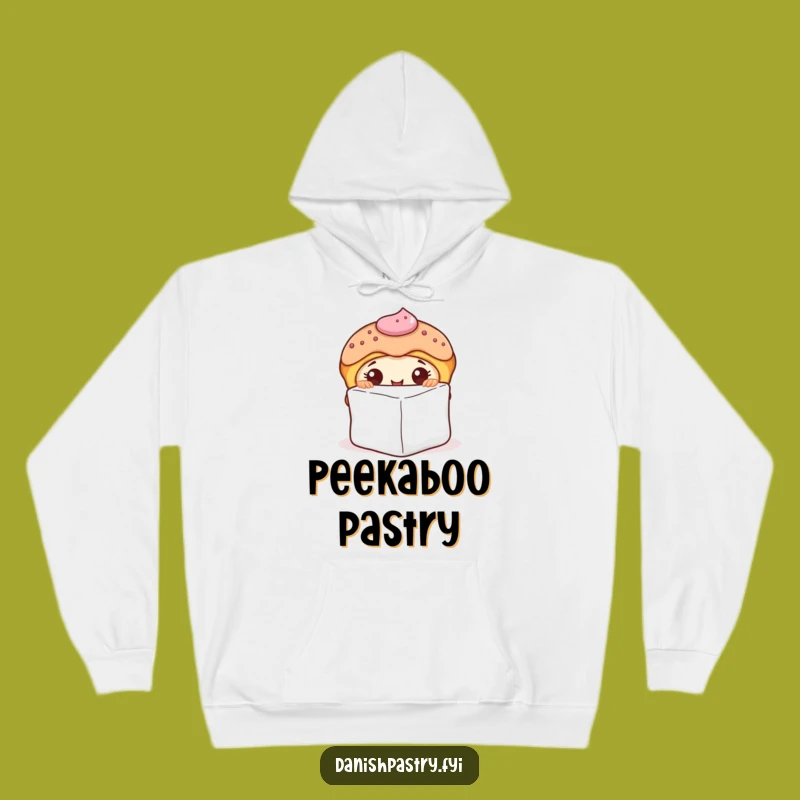 Funny Curious Danish Pastry Peeking Hoodie - Cozy Sweet Mystery Gift