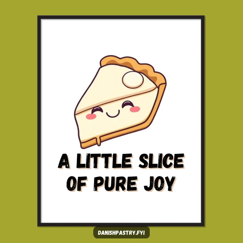 Free Printable Wall Art: Joyful Pie Slice Funny Decor Downloadable, Whimsical Dessert Gift