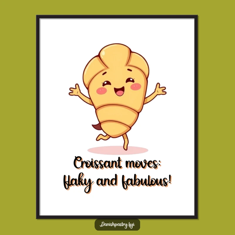 Free Printable Wall Art: Jigging Almond Croissant Funny Downloadable Decor