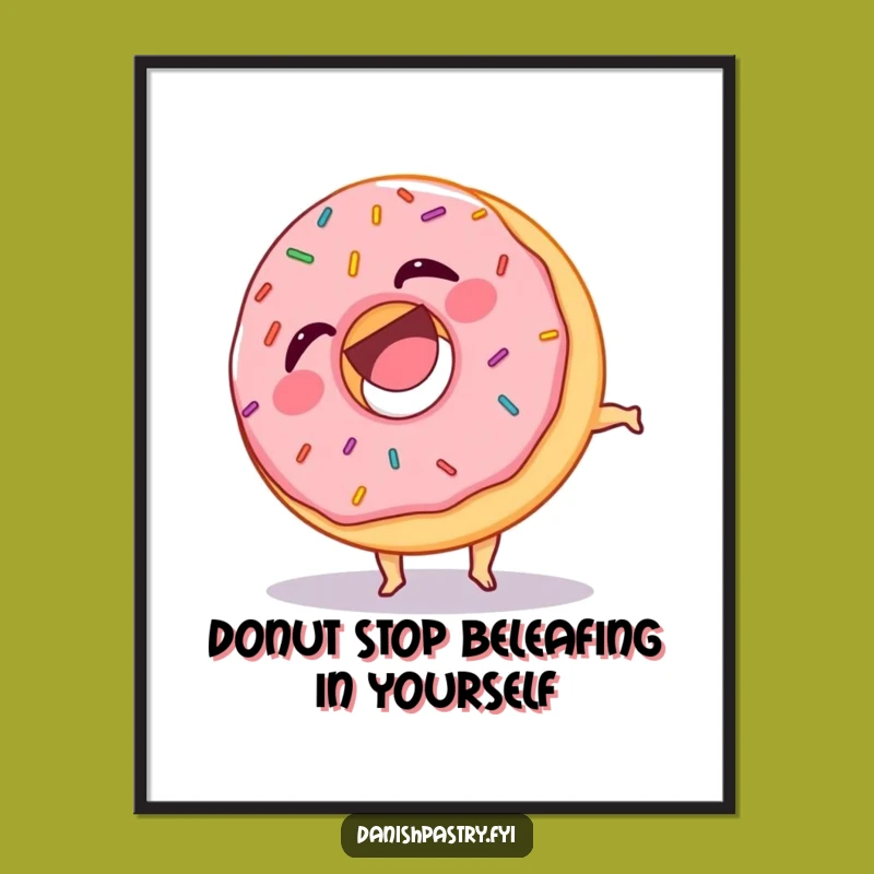 Free Printable Wall Art: Laughing Donut Action, Funny Downloadable Decor for Joyful Spaces