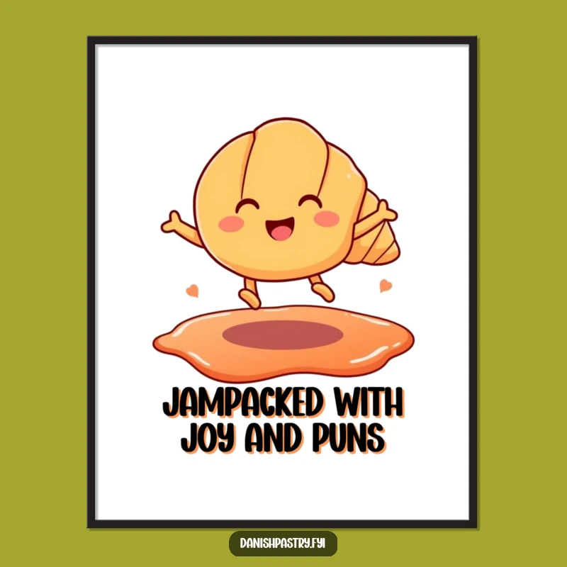 Funny Croissant Printable Wall Art: Free Downloadable Leaping Pastry Art