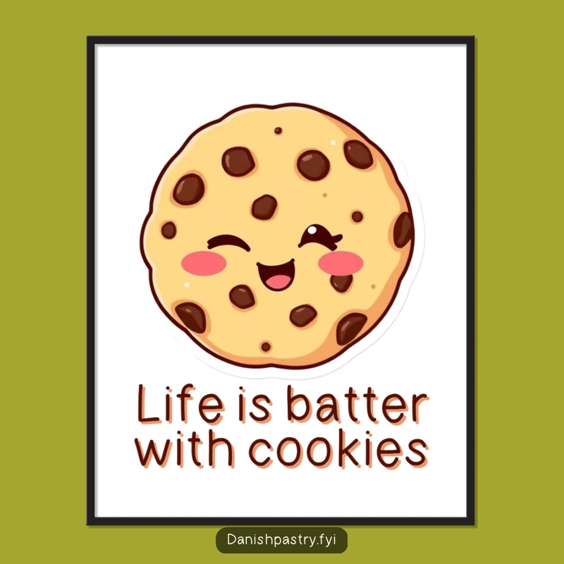 Funny Free Printable Wall Art: Giggling Cookie Wink - Downloadable Decor