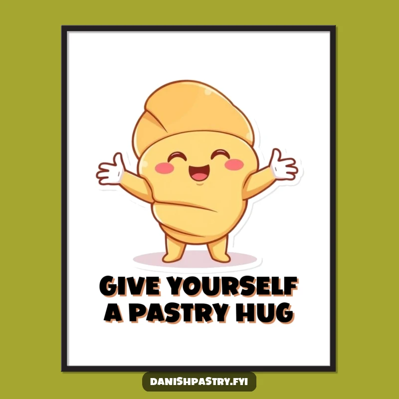 Free Printable Wall Art: Croissant Hug Decor Downloadable