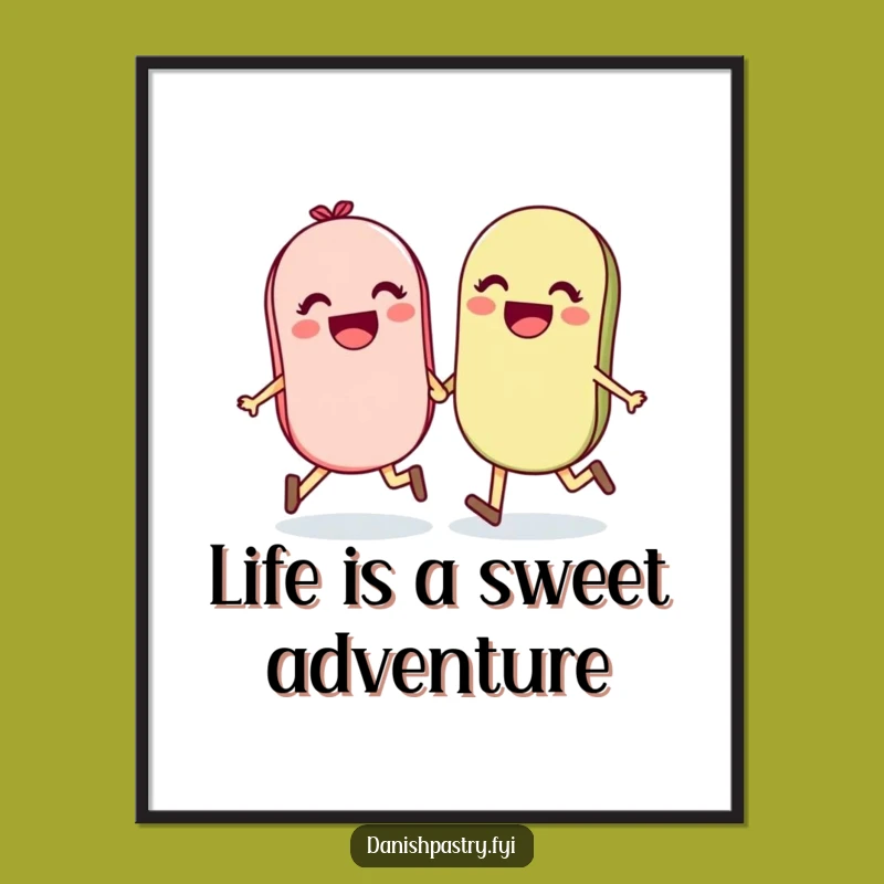 Funny Free Printable Wall Art: Happy Macaron Pair - Downloadable Decor