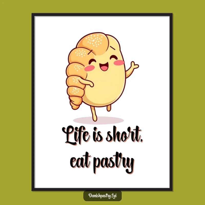 Funny Printable Wall Art: Cheerful Croissant Jig Downloadable Decor