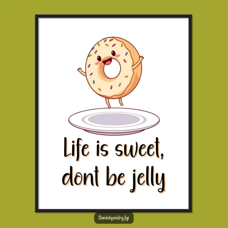 Free Printable Wall Art: Donut Cartwheel Funny Downloadable Art