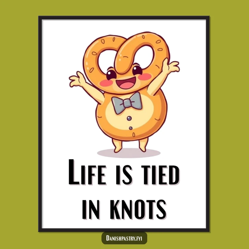 Free Printable Wall Art: Pretzel Somersault - Humorous Downloadable Decor