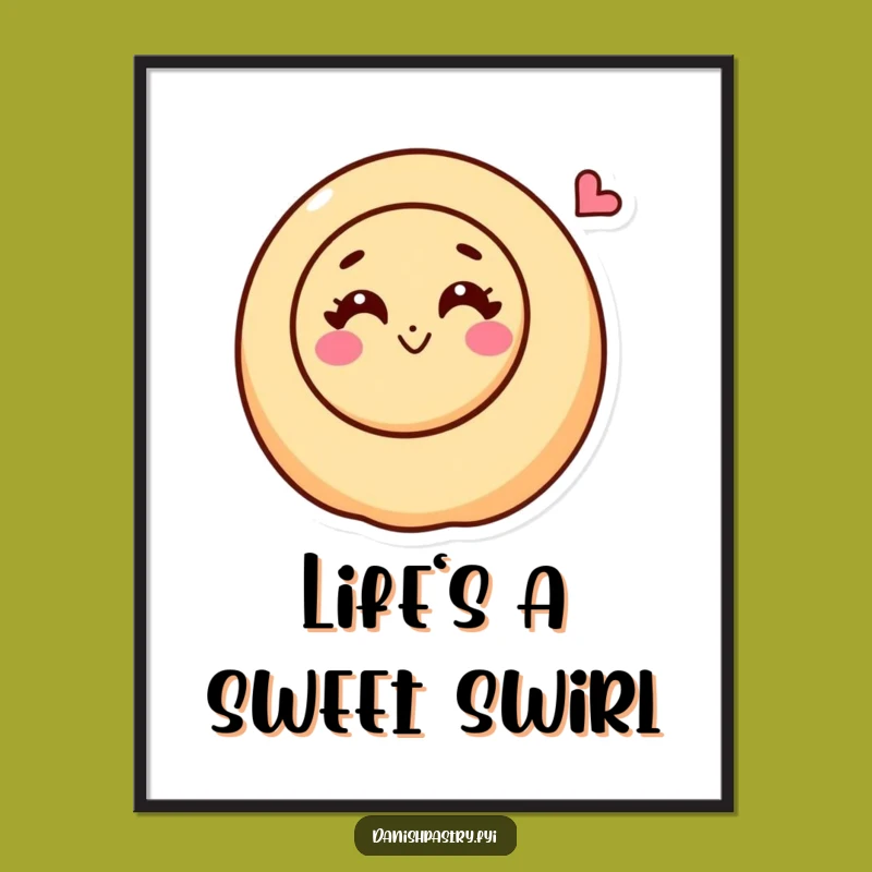 Free Printable Wall Art: Cinnamon Roll Kisses Art, Funny Downloadable Decor Piece