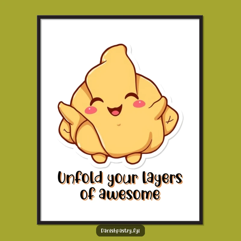 Funny Free Printable Croissant Wall Art: Flaky Pastry Downloadable Art for Kitchen