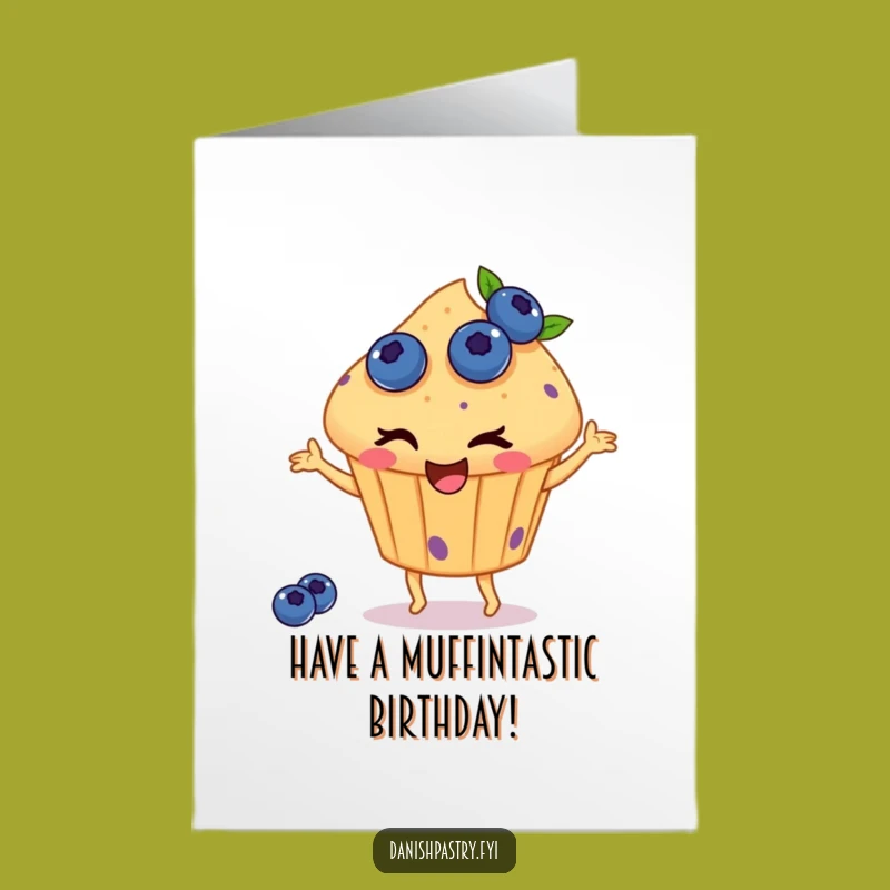 Free Printable Birthday Card: Dancing Muffin - Fun Downloadable Celebration!