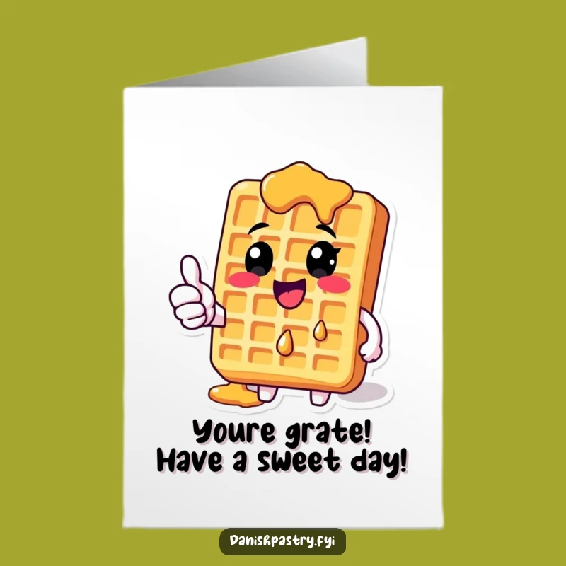 Free Printable Birthday Card: Funny Waffle Thumbs-Up, Perfect Downloadable Gift