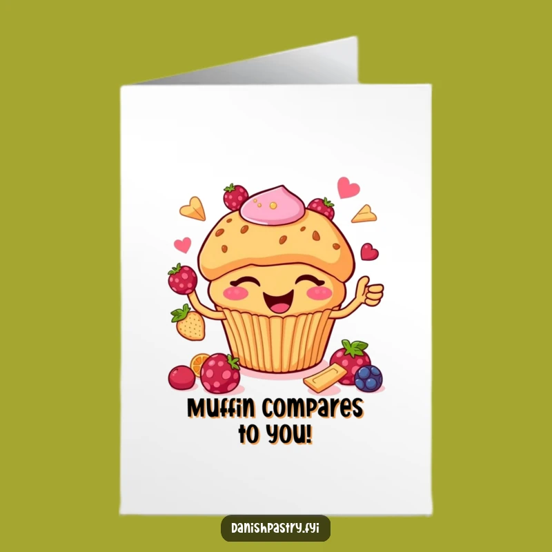 Free Printable Birthday Card: Muffin Juggling Berries Funny Downloadable Gift
