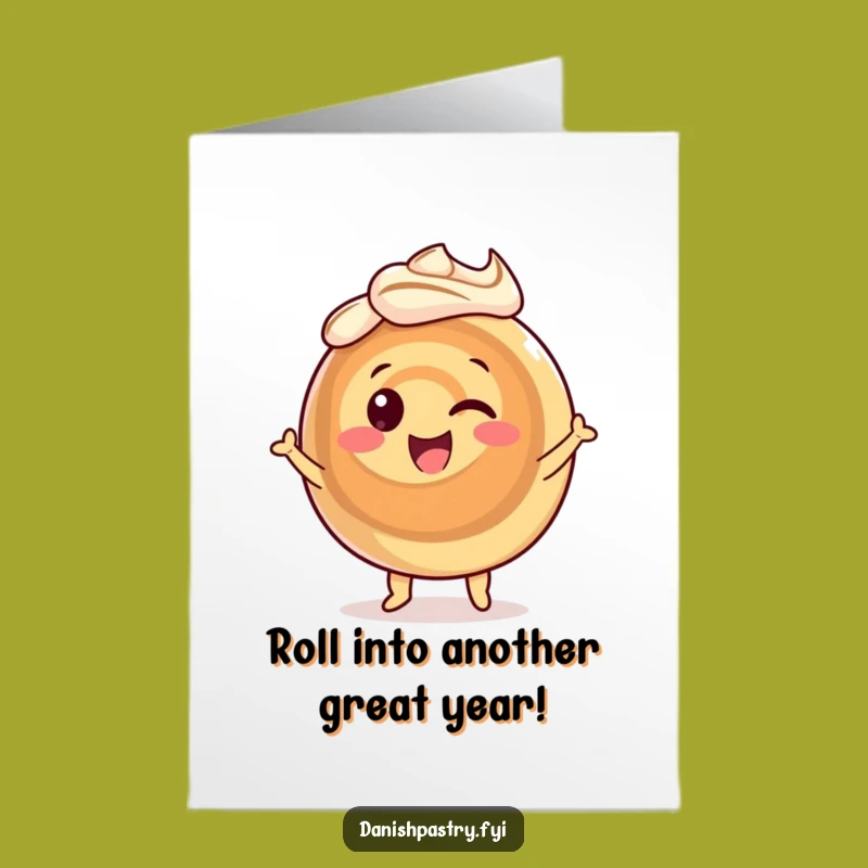 Free Printable Cinnamon Roll Birthday Card: Funny Dance Downloadable Gift for Him or Her
