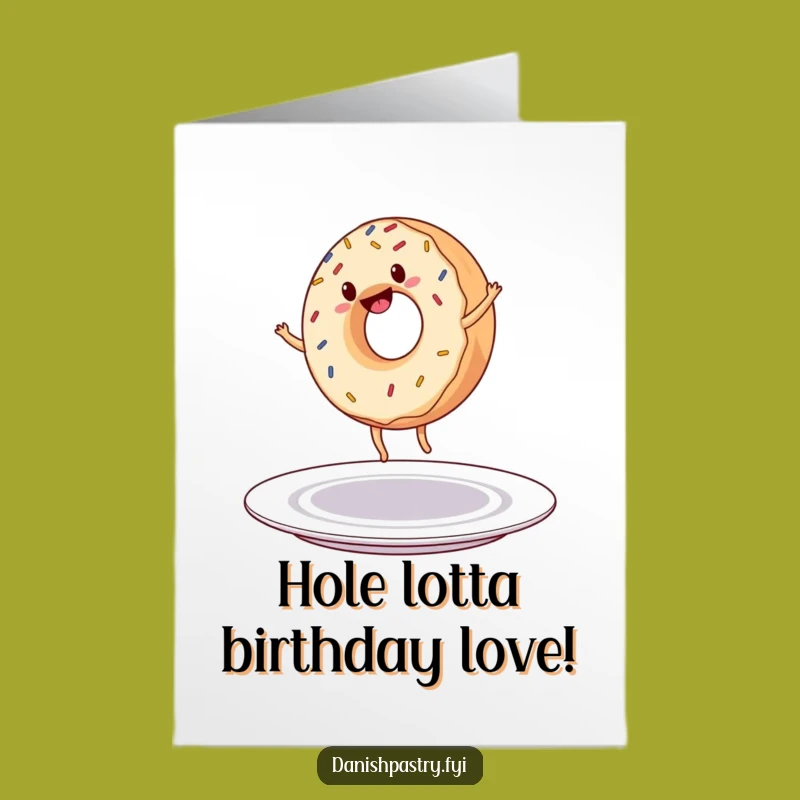 Free Printable Birthday Card: Donut Cartwheel Funny Downloadable Gift