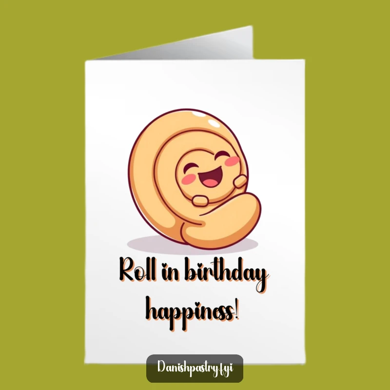 Laughing Cinnamon Roll Free Printable Birthday Card: Fun Downloadable Gift