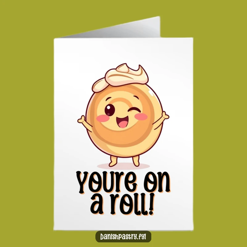 Free Printable Cinnamon Roll Congrats Card: Funny Dance Downloadable for Any Achievement