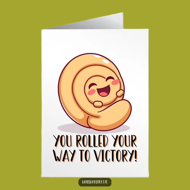 Free Printable Congrats Card: Laughing Cinnamon Roll Downloadable Gift