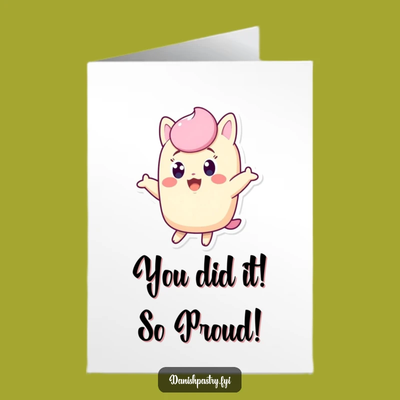 Free Printable Congrats Card: Twinkie Character Jumping High Funny Downloadable Gift
