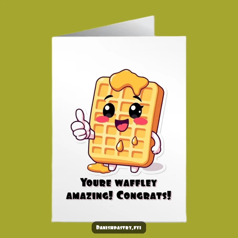 Free Printable Congrats Card: Waffle Thumbs-Up for Your Big Win!