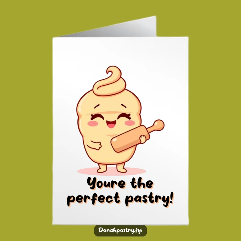Free Printable Congrats Card: Winking Danish Pastry Rolling Pin DIY Funny Gift