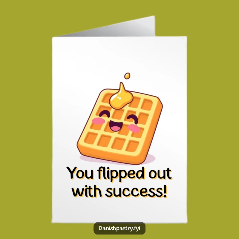 Free Printable Congratulations Card: Grinning Waffle Funny Downloadable, Sweet Success Gift
